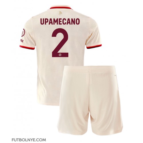 Camiseta Bayern Munich Dayot Upamecano #2 Tercera Equipación para niños 2024-25 manga corta (+ pantalones cortos)